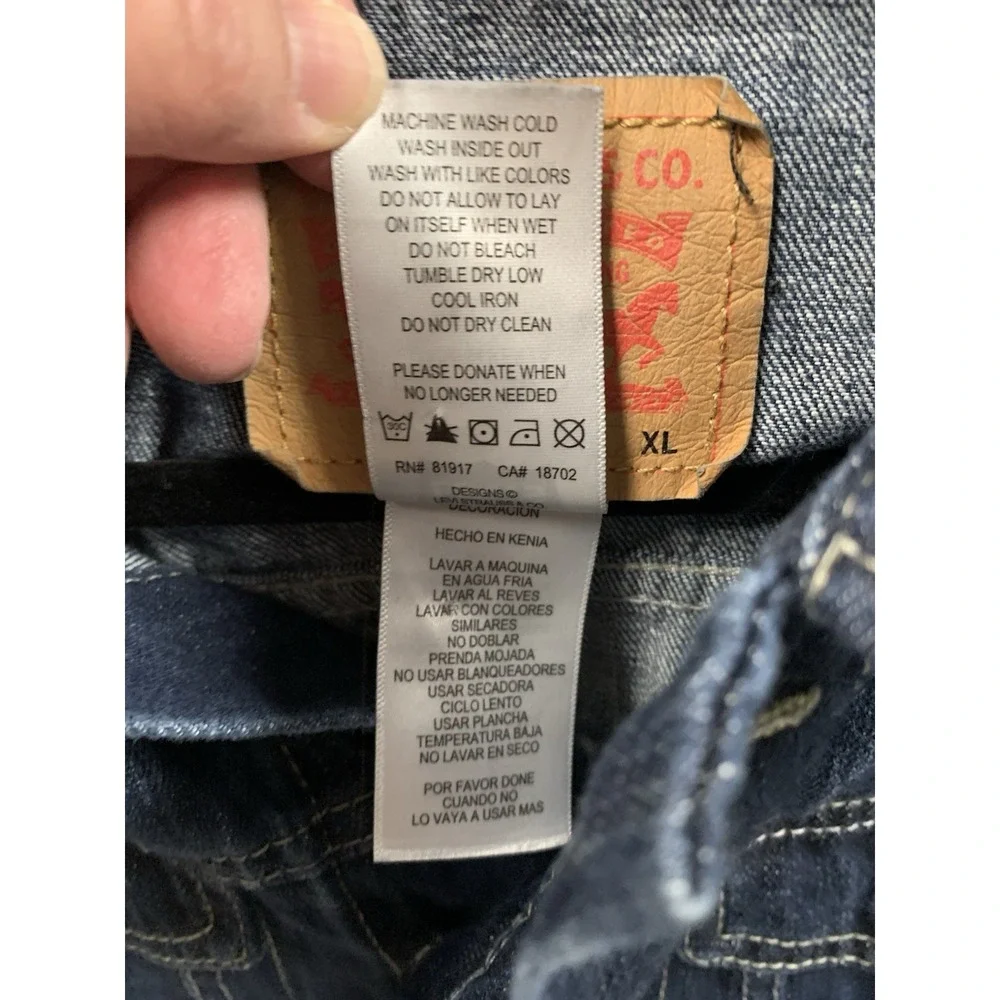 Vintage Levi Strauss Denim Jacket Youth XL Trucker Western Classic Jean Coat 90s - Picture 5 of 10